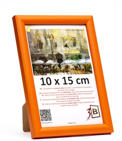 3-B cornice MAUI arancione 10x15 cm cornice in legno, cornice per foto, cornice per ritratto con vetro acrilico