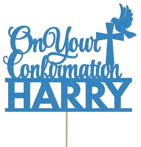 Custom Dove Cake Topper Celebrating Your Confirmation with Personalised Congratulations Perfect for Birthdays, Any Name Included