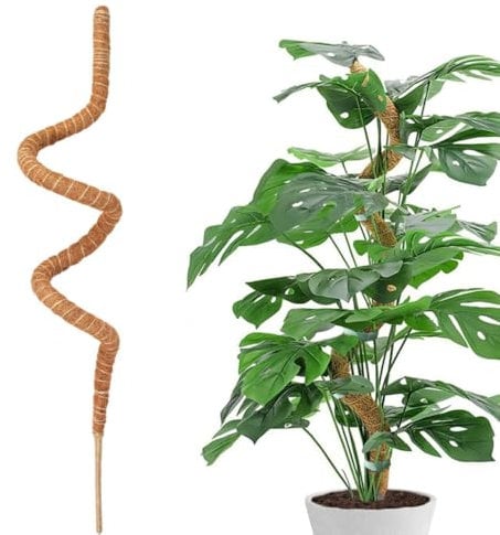 Wonjean Bastone per Piante Rampicanti, Bastoni Tutore Muschio Pieghevole 120 cm Pieghevole Palo Muschiato Monstera Cocco per Sostegno Piante Rampicanti da Interno,Tutore Piante per Giardino Balcone