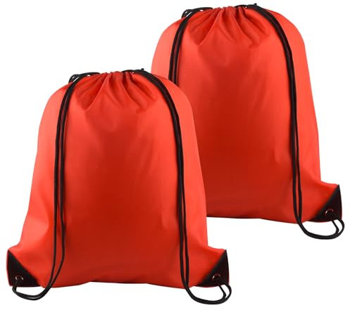 PLULON 2 Stück Kordelzugbeutel Großpackung Rot Kordelzug-Rucksack Kordelzug-Rucksack Cinch Sack Sport Gym Rucksack Taschen für Yoga Reisen Outdoor-Sport