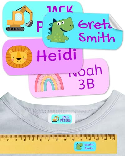 100 Namensaufkleber kinder. Kein bügeln. Für kleidung, schule, gegenstände, kita. Namensschilder personalisiert waschmaschinenfest.