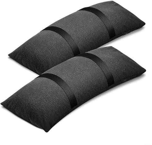 HOHOVYVY 2 bolsas de arena rellenables para soporte de sombrilla, pesos base de paraguas, sacos de arena rellenables de 49 libras, bolsas de arena curvadas para paragüero de exterior