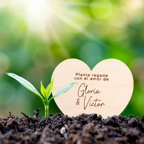 Corazón con Semillas Personalizado para Plantar, Planta Boda, Mini Plantas Regalo Boda, Semillas Regalo Boda, Regalo Invitados Boda Personalizado, Regalo Invitados Boda Original