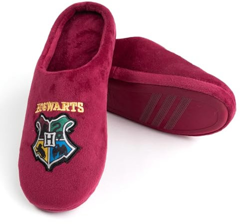 United Labels Harry Potter Hausschuhe für Damen, Bordeaux Rot, 39/40, Hogwarts Pantoffeln Winter, Puschen, Slipper