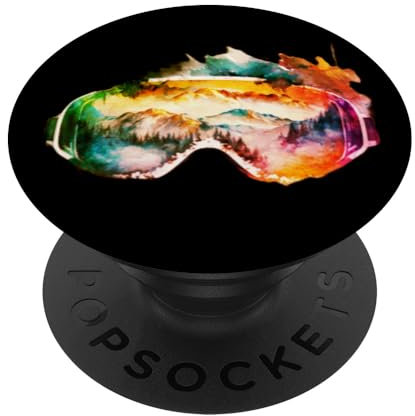 Retro Skibrille Vintage Snowboard Cool Skifahrer PopSockets Klebender PopGrip