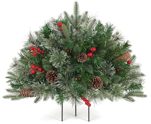 Prelit Pflanzgefäß, beleuchtete Pflanzgefäße, Sträucher, beleuchtet, künstlicher Urnenfüller, prelit Feiertags-Pflanzgefäß (Grün, Einheitsgröße)