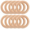 WUSJCOF Lot de 10 anneaux en bois pour travaux manuels, anneaux en bois naturel, anneaux en macramé, bijoux à faire soi-même, bracelet en macramé, pendentif, décoration à suspendre (45 mm)