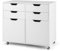 COSTWAY Mobile File Cabinet, 4/5 Drawers Lateral Stationery Storage Organiser Chest with Wheels and 1/2 Doors, Home Office Printer Stand Side Filing Cupboard (White-4 Drawers, 73 x 40 x 64cm)