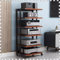 LXJBBD Audio Rack 6-Tier Hifi Stand - AV-Kabinett Medienständer mit Bremsrädern - Offener Audio Tower für Stereo-Komponenten - Eckregal für Home Entertainment System