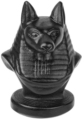 mookaitedecor Schwarze Obsidian Kristall Anubis Figur Edelstein, Hand geschnitzt Stein Statue Skulptur Kristalle und Heilsteine für Büro Heimdekoration