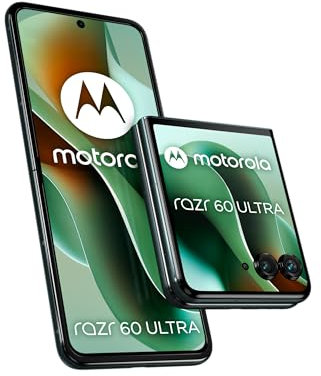 Motorola RAZR 60 Ultra, 16GB, 512GB, Smartphone Desbloqueado, Pantalla 4”, Cámara 50MP IA, Batería 4700mAh, Escarabajo(Verde Oscuro), Carcasa y Cable USB C Incluidos