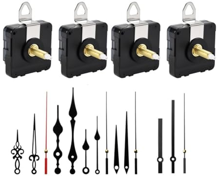 Vocdikficy 4 Stück 32 mm Langer Schaft Wand Quarzuhr Uhrwerk Mechanismus Reparatur Werkzeug Teile Zubehör DIY Uhrwerk Uhrzeiger Kit