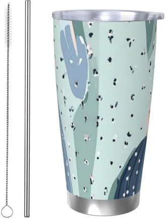 DFJMASFKOL Cactus Travel Mug Cactus Flower Stainless Steel Cup Floral Car Cup for Commuting Professionals 8.7X11.2CM