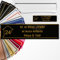 Plaque Boîte aux Lettres Personnalisée 10x2,5 cm adhésive en PVC – Gravure Laser – 22 Couleurs – Avec ou Sans Motif (Noir mat texte or)