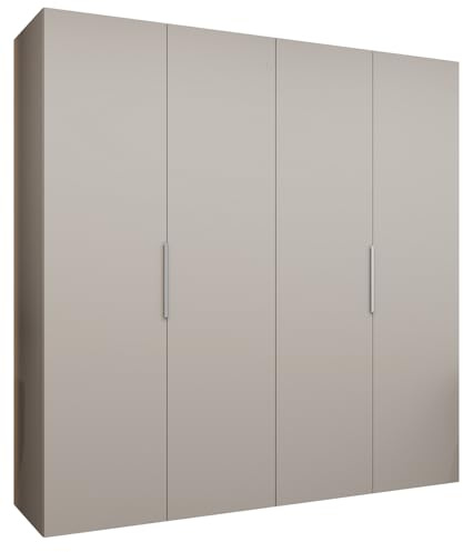 MEBLE KRYSPOL - Kleiderschrank - Drehtürenschrank - Schrank 200x202x52cm - Moderner Garderobenschrank Schlafzimmer, Flur, Jugendzimmer - Farbe Kaschmir, Griff Kaschmir - Marbella 1 200