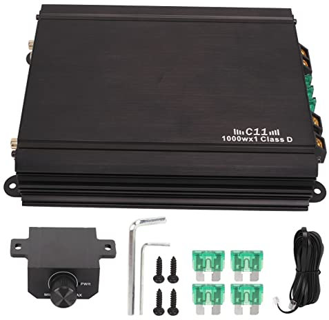 Brilluxa Car Amplifier, Mono Audio Amp, 1000W Class D, Compatible with Subwoofer Speaker System, 1CH High Sensitivity Power Module