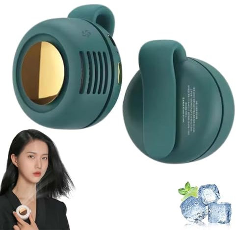 Aerobreeze Whirlwind Leafless Mini Fan(3-Speed), 2025 Upgrade Clip-On-Ventilator für Hemd, Tragbarer Clip Ventilator, 3 Geschwindigkeiten Wiederaufladbar Taillenclip Klingenloser Ventilator (Grün)