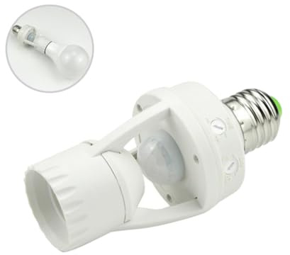 DIYEAH Portalámparas con Sensor Infrarrojo de Cuerpo Bombilla LED Automática Brillo y Temporizador para Exteriores y Pasillos