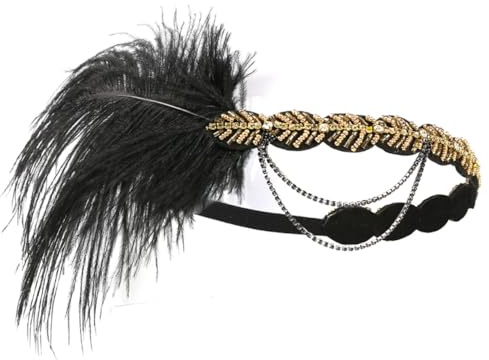 DECORNIJIA 1920Er Flapper Stirnband Mit Strass Haarband Damen Elegant Für Party Hochzeit Ball Karneval Vintage Kopfschmuck Für Kostüm Bühne Fotoshooting