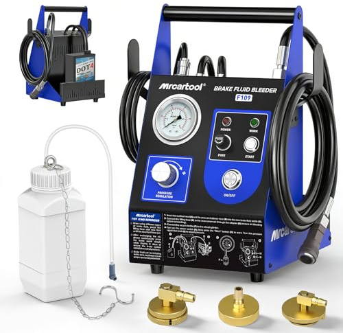 F109 Kit de purga de frenos eléctrica, 220 V, intercambiador de líquido de frenos, 0,7 – 2,5 bar, purgador de presión de freno al vacío, herramienta de extracción de fluidos neumáticos, para
