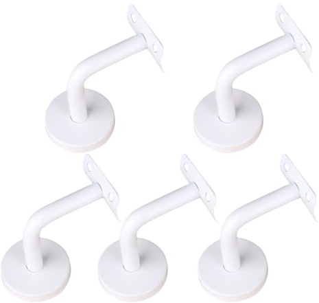 Alipis Support Mural pour Main Courante en Acier Inoxydable Massif 60x60 Mm, Lot de 5 Supports de Rampe D'escalier, Fixation Murale Solide pour Couloir, Salle de Bain et Escalier