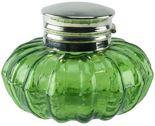 Antik Reproduktion Silber Flip Top hellgrün dickem Glas Tintenfass
