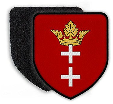 Copytec Patch Flagge von Danzig Wappen Zeichen Fahne Aufnäher Land Stolz Ehre Stadtwappen Schlesien #21839