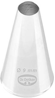 Dr. Oetker Lochtülle 9 mm, Lochtülle aus der Tüllen-Manufaktur, Backzubehör zum Dekorieren (Farbe: Silber), Menge: 1 Stück