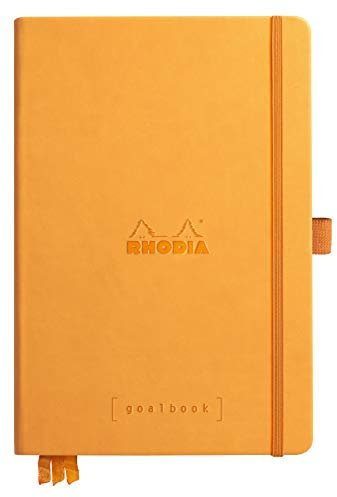 Rhodia 118785C GoalBook (DIN A5, 14,8 x 21 cm, 120 Blatt, dot-Lineatur, 90 g, elegant und praktisch) 1 Stück, Orange