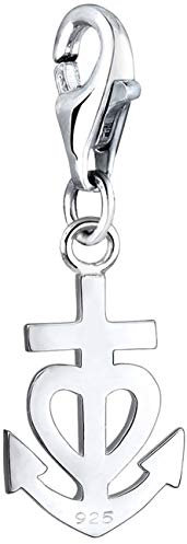 Nenalina Anker Herz Karabiner Charm Anhänger für Bettelarmband aus 925 Sterling Silber 0401212219