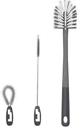 BODDELS Bürstenset PLEEG – 3-teiliges Reinigungsset für Trinkflaschen - Flaschenbürste, Detailbürste & Strohhalmbürste - Kratzfrei & Verbesserte Haltbarkeit