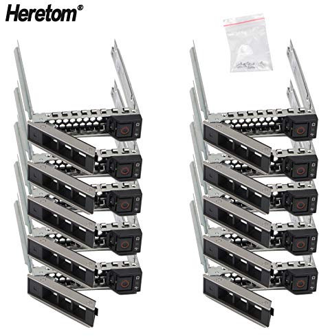 Heretom Lot de 10 DXD9H 2,5 Pouces Disque Dur Plateau Tray Caddy Caddie pour Dell 14e génération PowerEdge R340 R540 R640 R740xd R840 R940 R7425 XC Series SSD SAS SATA NVMe