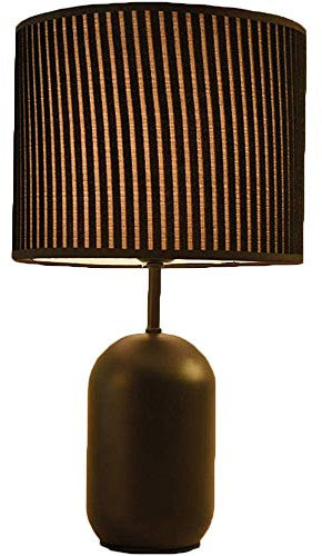 ZXLLAFT Tischlampe, Nachttischlampe, Stoffschirm Schreibtisch Leselampe, Für Schlafzimmer, Wohnzimmer, Haus, Büro,Schwarz,100_120v