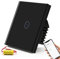 BSEED Interrupteur Connecté WiFi,Noir Interrupteur tactile 1 Gang 1 Voie,Compatible avec Amazon Alexa et Google Home,Interrupteur Intelligent avec Écran Tactile(aucun fil neutre requis)