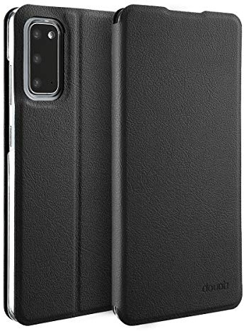 doupi Flip Case für Samsung Galaxy S20, Deluxe Schutz Hülle mit Magnetischem Verschluss Cover Klappbar Book Style Handyhülle Aufstellbar Ständer, schwarz