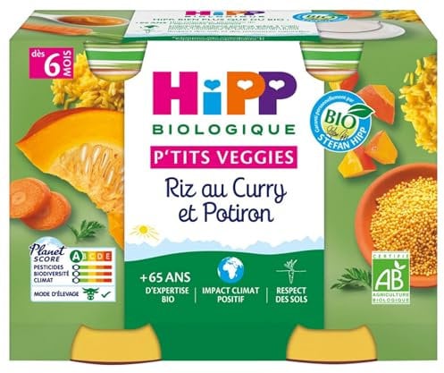HiPP P'tits Veggies Rice With Curry and Pumpkin From 6 Months Organic 2 Pots