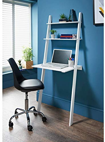 EEMKAY® New Gorgeous Lokken Ladder Desk White And Grey Perfect Storage Desk for Home Decor N-21 (White)