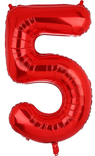 100 CM Groß Rot Zahl 5 Folienballon Luftballon Folien Mylar Riese MäDchen Helium Luftballons Geburtstag Party Deko Lieferungen Baby