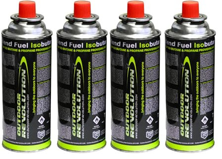 Outdoor Revolution Premium Butane Gas Cartridges – Push-In Camping Gas Canisters Cylinders for Camping Stove, Blowtorch, BBQ, Gas Weed Burner (Pack of 4)