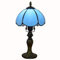 BOTOWI 8 Tiffany Style Buntglas Nachttisch Tischlampe, Mini Wohnzimmer Schlafzimmer Bettlampe, Lesetischlampe, kleine Akzentlampe, mehrfarbiger Farbton,Blau
