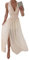 shownicer Vestito da Festa Donna Linea ad a Tulle Abito da Sera Scollo V Lungo A Albicocca M