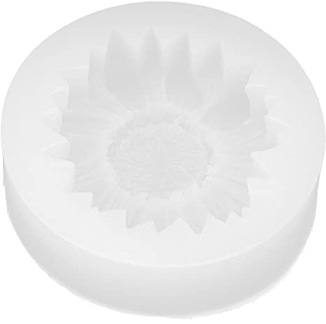 CHICIRIS Moule en Silicone, Moule Tournesol Blanc pour Cuisine pour Boulangerie Maison(Blanc sans Trous)