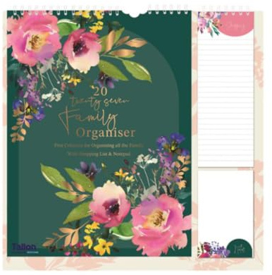 2022 Family Organizer Monatsansicht, Kalender Hängender Memo Pad mit Einkaufsliste, Notizblock & Stift, Fünf Spalten für die Organisation der Familie (Design Nr. 2)