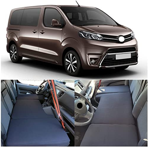 BREMER SITZBEZÜGE Camper-Bett Kinderbett Fahrerhausbett Kompatibel mit FIAT Scudo 3 ab 2021, Kaltschaum Matratze, Schwarz, 150 x 65 x 8 cm, Klappbar mit Transporttasche, Wohnmobil Zubehör