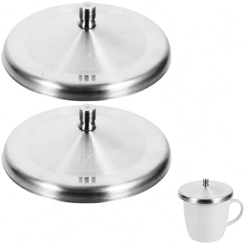 Cabilock Edelstahl Tassendeckel 2er Set, 10 cm | Becherdeckel mit Silikondichtung