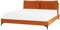 Elegantes Polsterbett in Orange Samtstoff mit Lattenrost 180 x 200 cm Melle