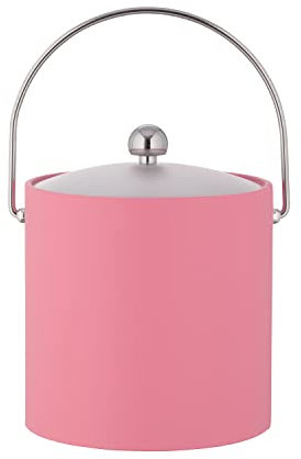 Kraftware 14966 Fun Colors Ice Bucket, Leatherette, Pink