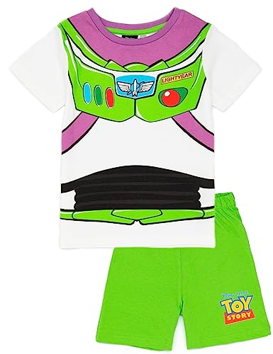 Disney Toy Story Buzz Lightyear Jungen-Pyjama-Set | Buzz Lightyear Kostüm-PJs für Kinder | Galactic Hero Design T-Shirt und Shorts | Offizielles Toy Story Merchandise | Perfektes Loungewear-Geschenk