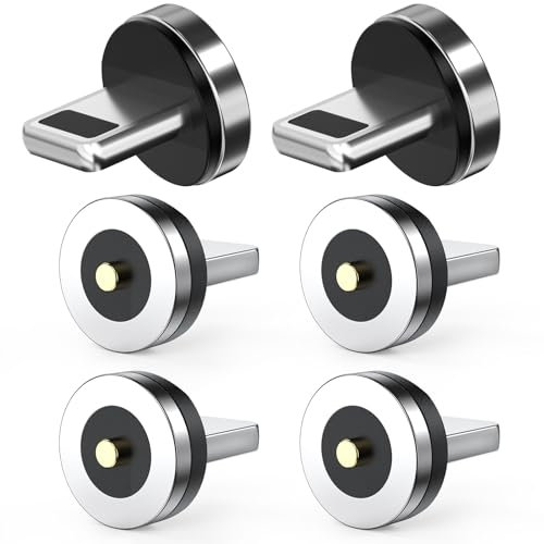 SUNTAIHO Lighting Magnet Adapter Magnetisches Ladekabel Zubehör 6 Stück Staubschutz Verbinder Magnetisches Stecker für Magnet Ladekabel kompatibel für iPhone 14 12 13 11 Pro Max Plus X 8 7 6 SE