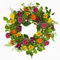 AMF0RESJ Artificial Spring Wreath Daisy Wreath with Pansy,Yellow Morning Glory for Front Door Indoor Outdoor Wall Porch Farmhouse Home Decor, White Gift Box Included